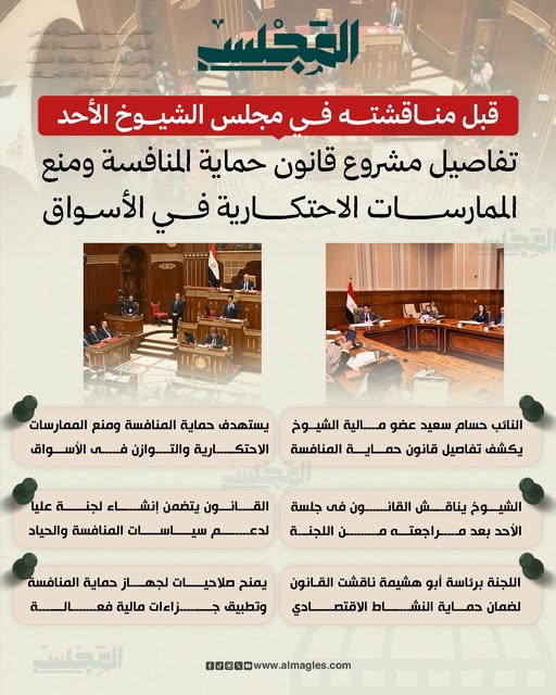 تفاصيل مشروع قانون حماية المنافسة ومنع الاحتكار في الأسواق